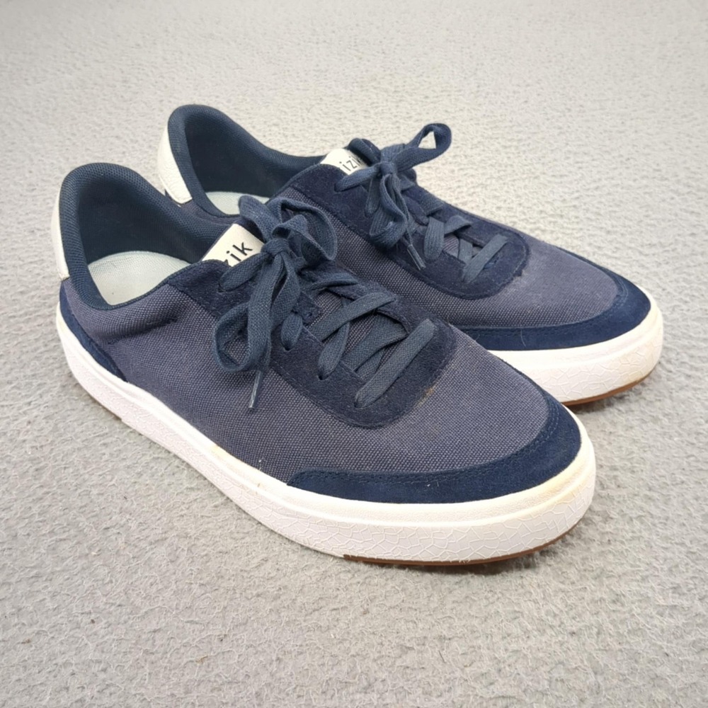 Kizik Shoes Mens Size 8.5 W Blue Canvas HandsFree Labs Sneakers Comfort Casual - Picture 2 of 16